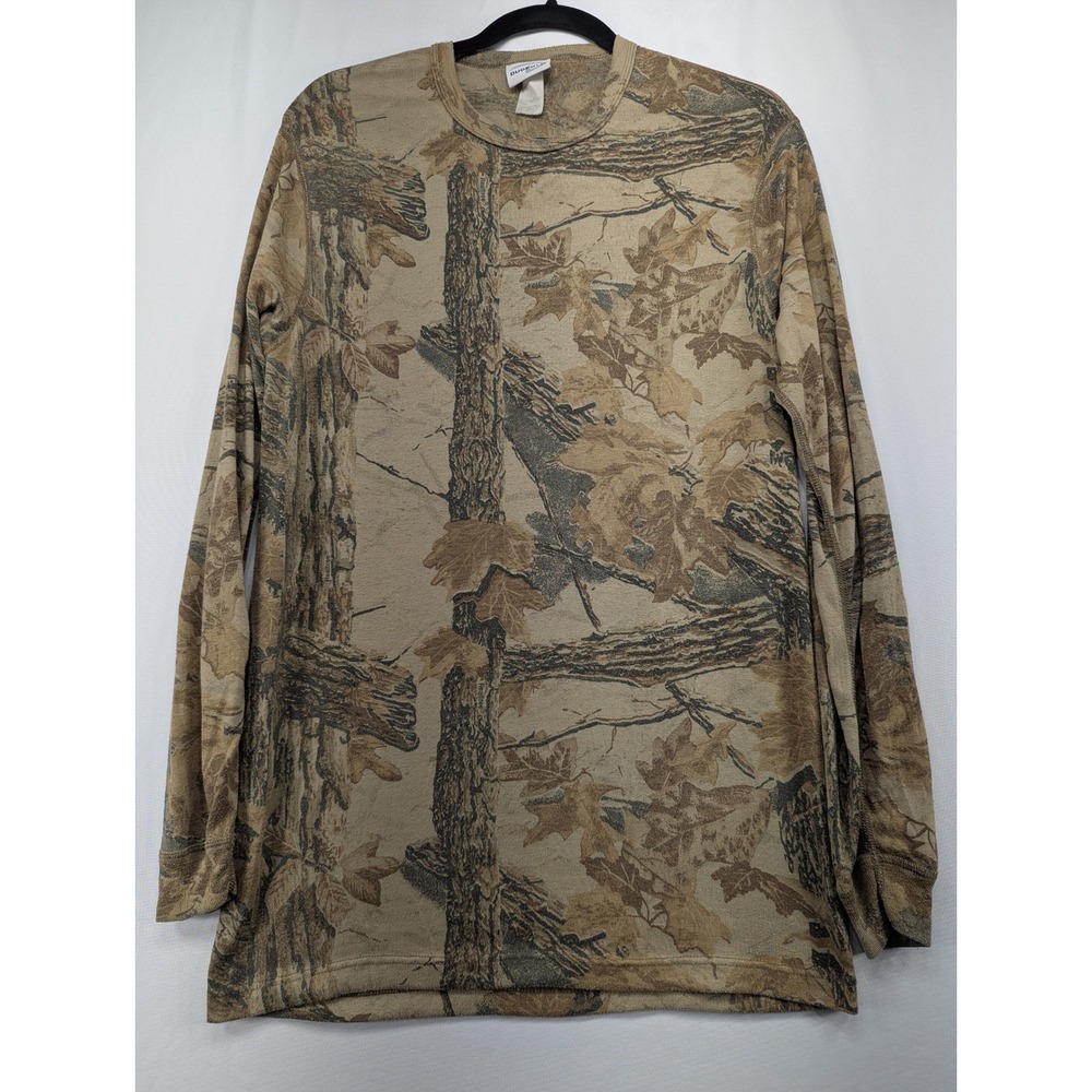 Duofold Mens Realtree Camo Long Sleeve Shirt Brown Tan‎ Size Large USA